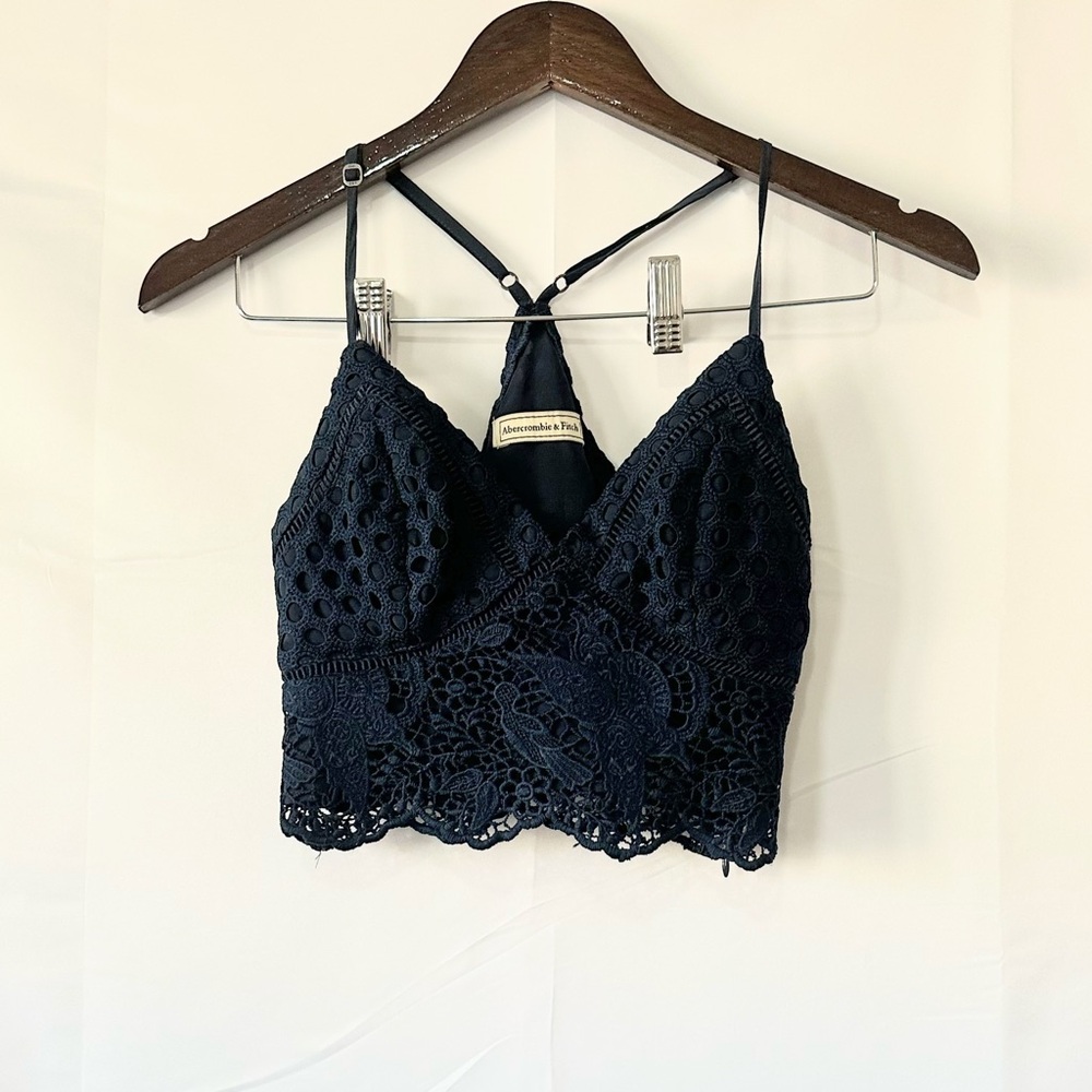 Abercrombie & Fitch Black Lace Bustier Crop Top